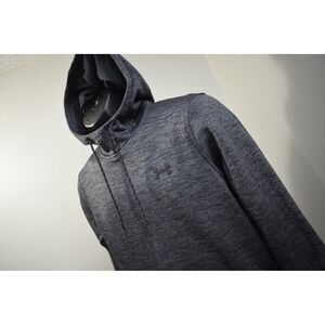Under Armour Fleece Hoodie Gray ColdGear Loose Long Sleeve Pullover Mens Small